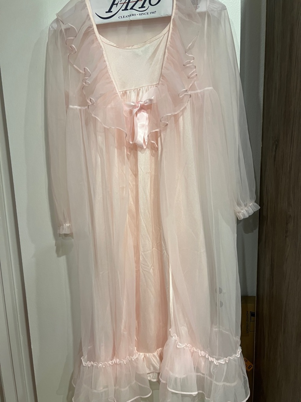 Sheer Ruffled Nightgown and Robe Set